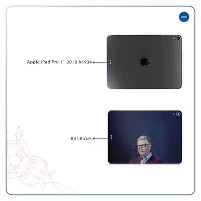 برچسب پوششی ماهوت مدل Bill Gates مناسب برای تبلت اپل iPad Pro 11 2018 A1934