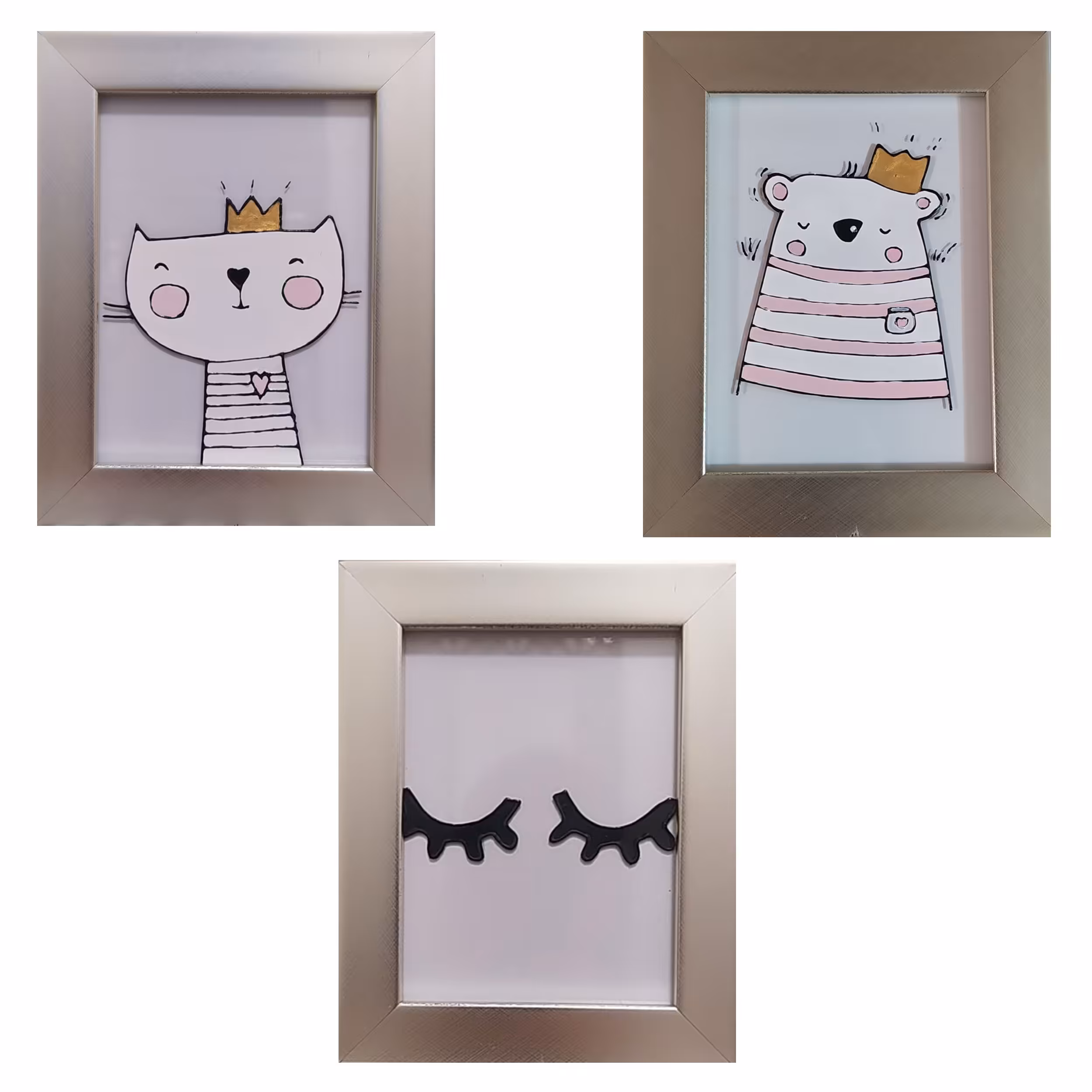 تابلو ویترای مدل آرام طرح گربه مجموعه 3 عددی