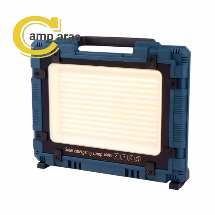 پروژکتور شارژی خورشیدی 400 وات W8109-2 پاوربانک دار - کمپ آراس