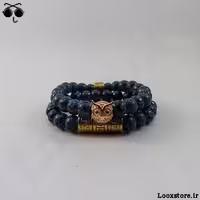 دستبند دوتایی ست مهره ای جغد طلایی