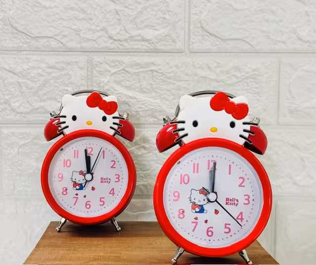 ساعت رومیزی کودک طرح کیتی2-قرمز