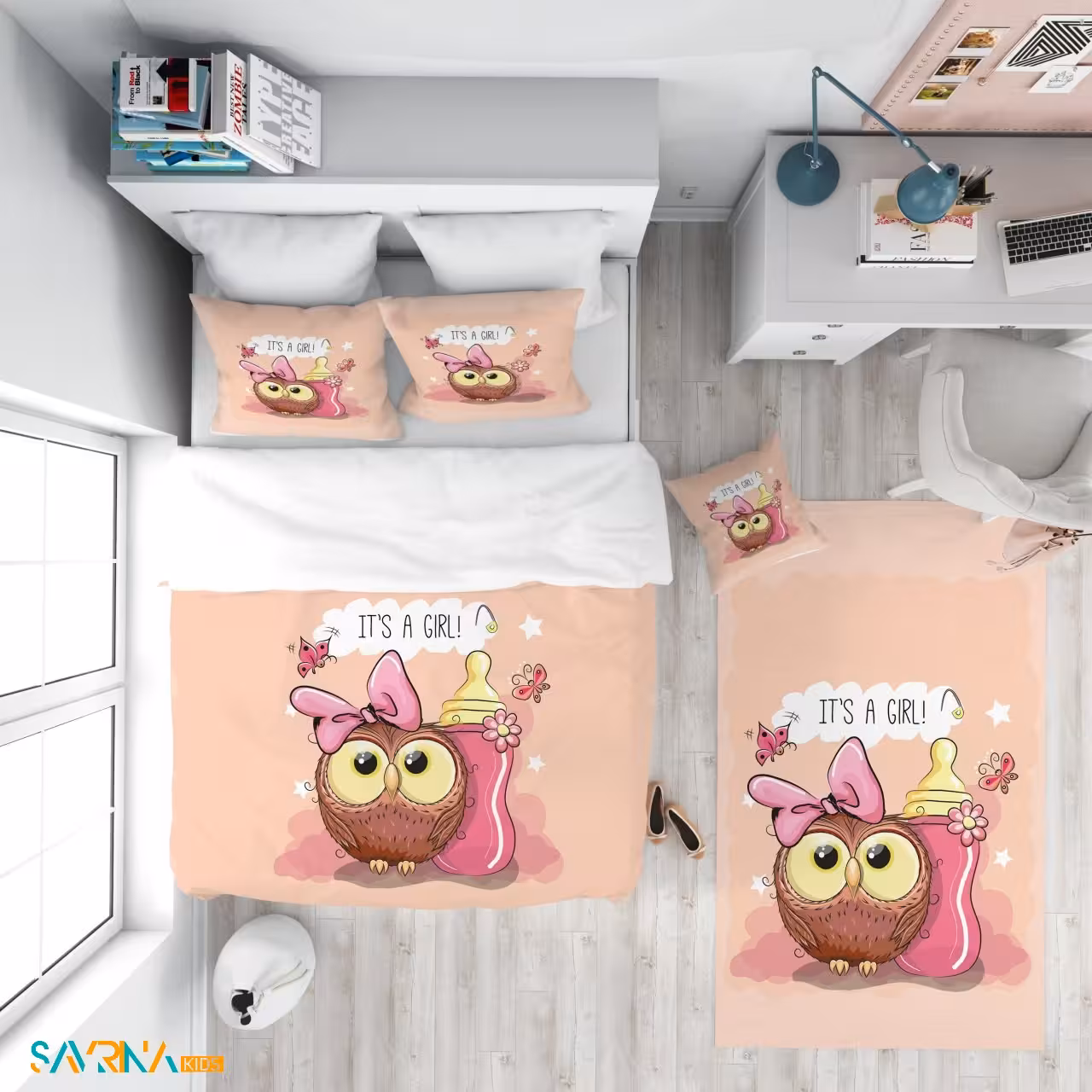 سرویس روتختی طرح جغد کوچولو یک نفره کد AS1392