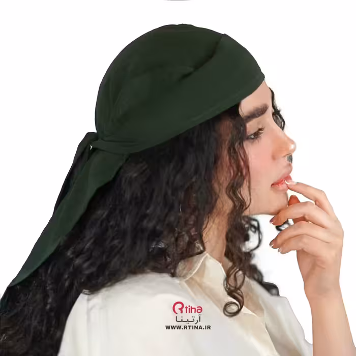 دورگ ساده کلاسیک پارچه ای نخی/ سبز یشمی