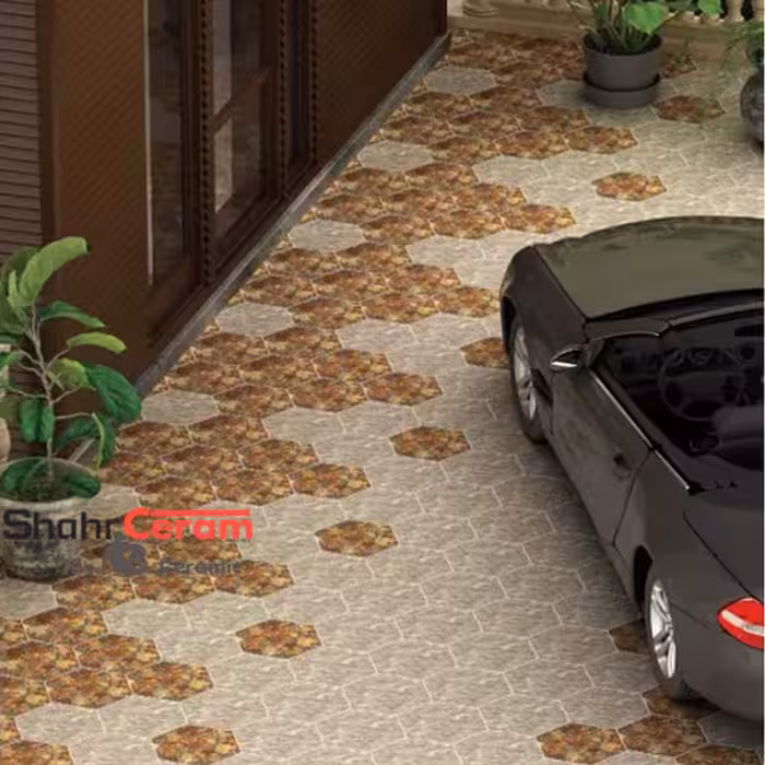 سرامیک پارکینگی پازلی خزان 53.5*53.5 ایفاسرام