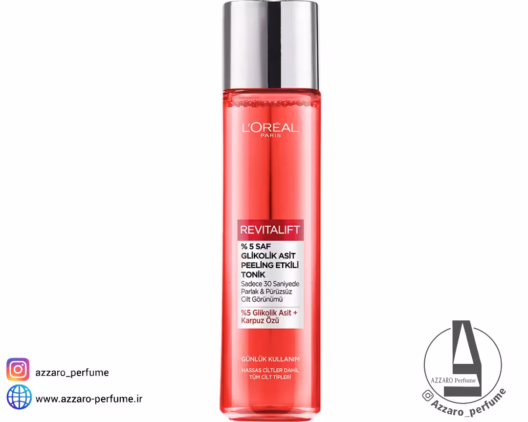تونر لایه بردار گلیکولیک اسید 5 درصد لورال LOreal Glycolic Peeling حجم 180 میل