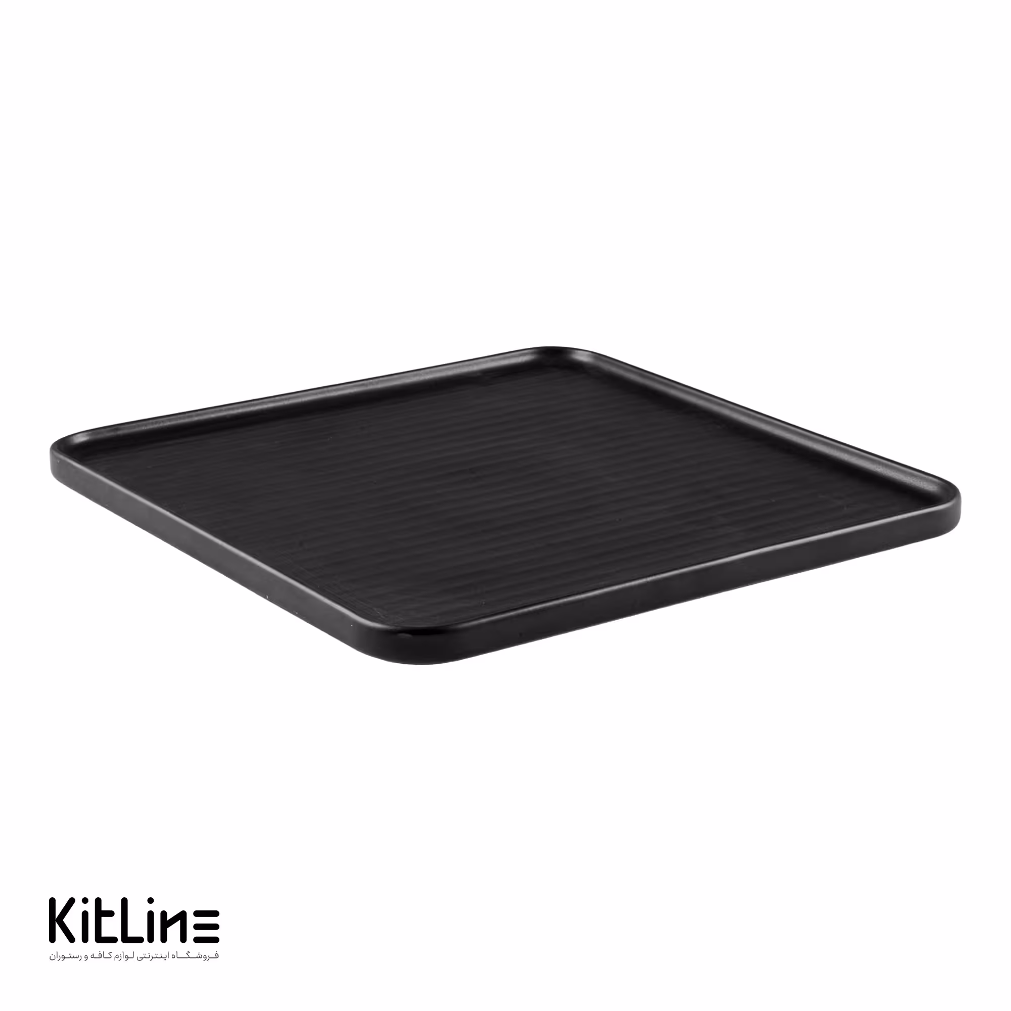 بشقاب پرسلین 28×28 سانتیمتری مشکی آرتیزان مدل لاین