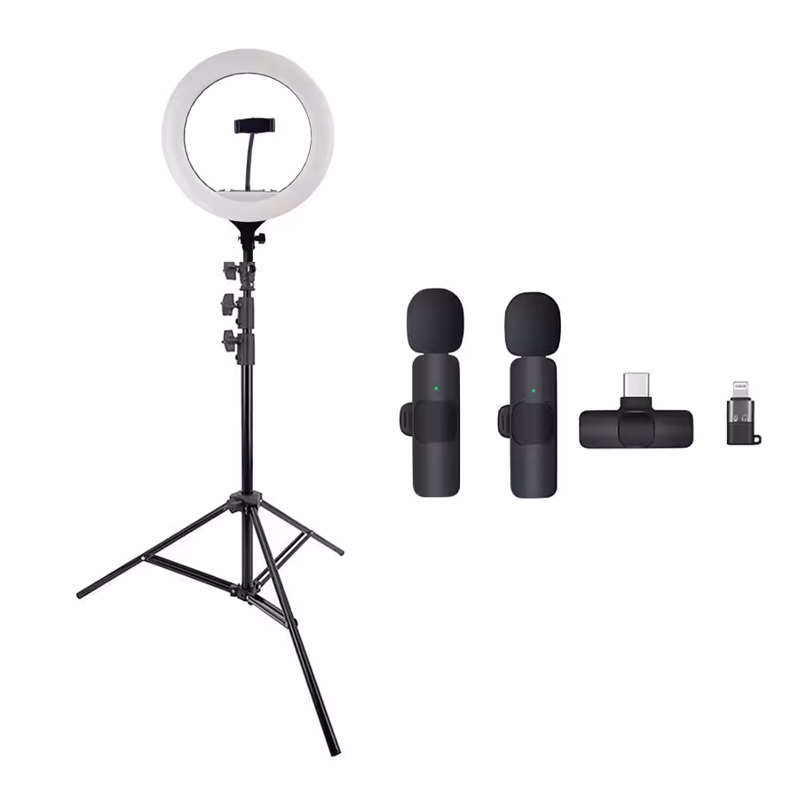 کیت تولید محتوا رینگ لایت YQ-360A ، پایه 805 و میکروفون K9