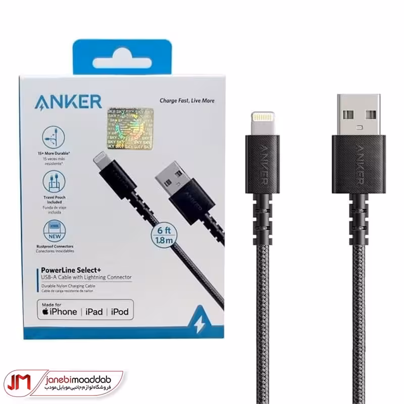 کابل شارژ لایتنینگ ANKER مدل A8013H12