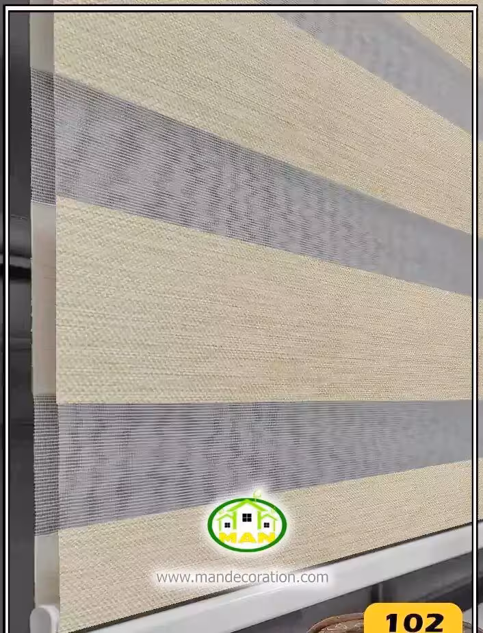 پرده زبرا آشپزخانه کرم بافتدار کد:102-K310