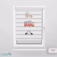 پرده زبرا اتاق کودک طرح آتش نشانی کد A3170