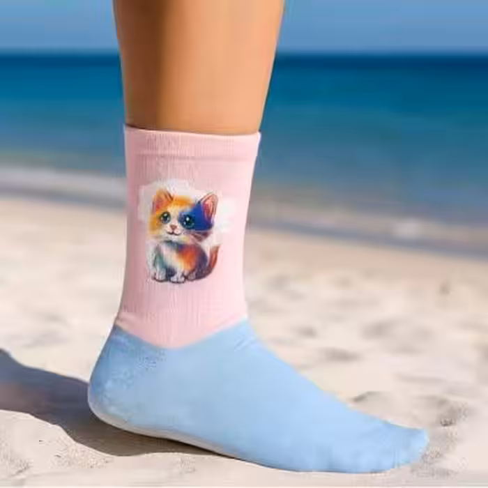 جوراب ساقدار چاپی فانتزی