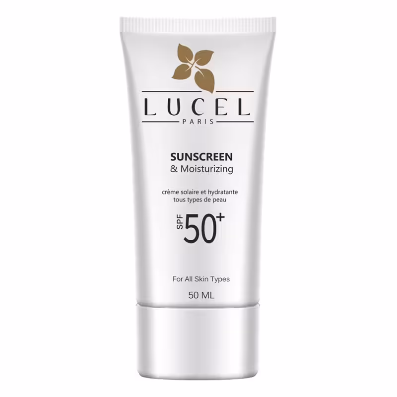 کرم ضد آفتاب SPF50 لوسل مناسب انواع پوست 50 میلی لیتر | Lucel Sunscreen And Moisturizing SPF50 Cream