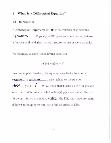 خرید و دانلود نسخه کامل کتاب University of Guelph Math*2270 - Applied Differential Equations Course Manual
