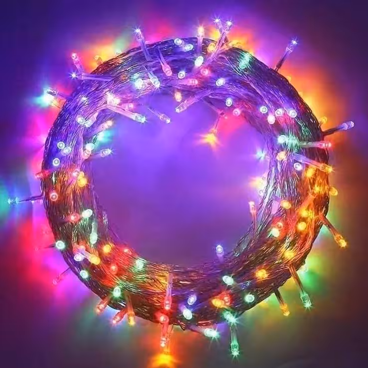 ریسه سوزنی 10 متری RGB مولتی وارداتی 100 لامپ
