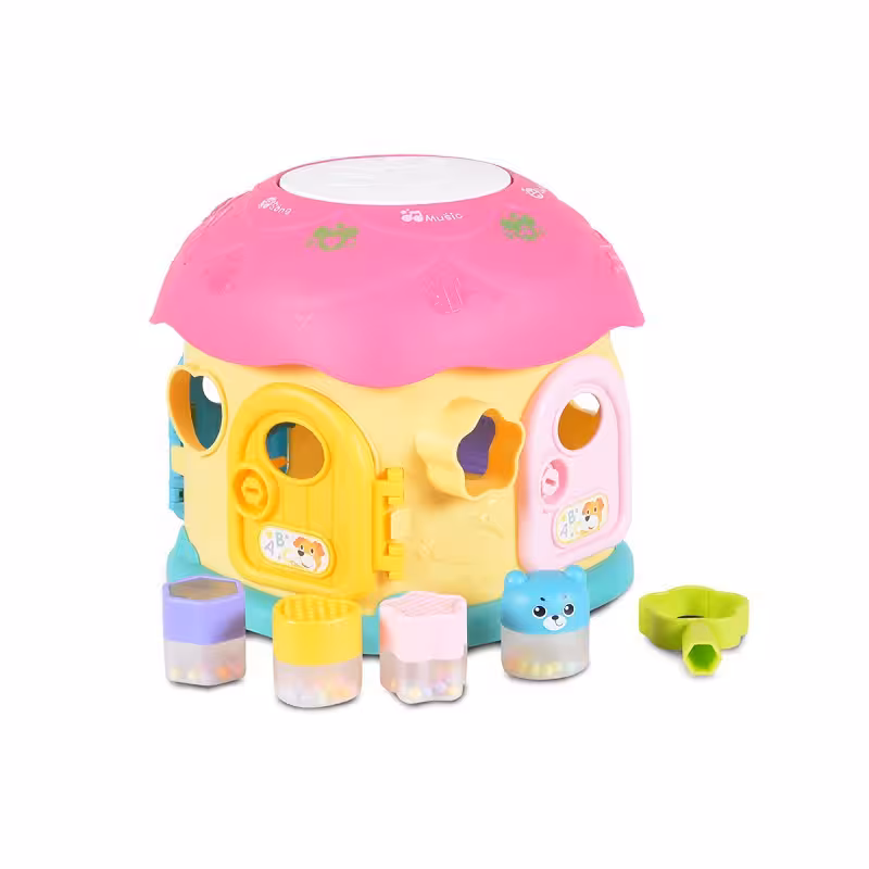 اسباب بازی خانه موزیکال صورتی ابرو Abero