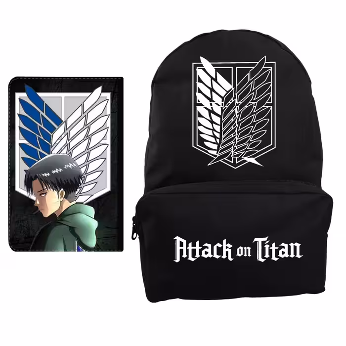 کوله پشتی مدل Attack On Titan کد KP-560 به همراه کلاسور | چاوه