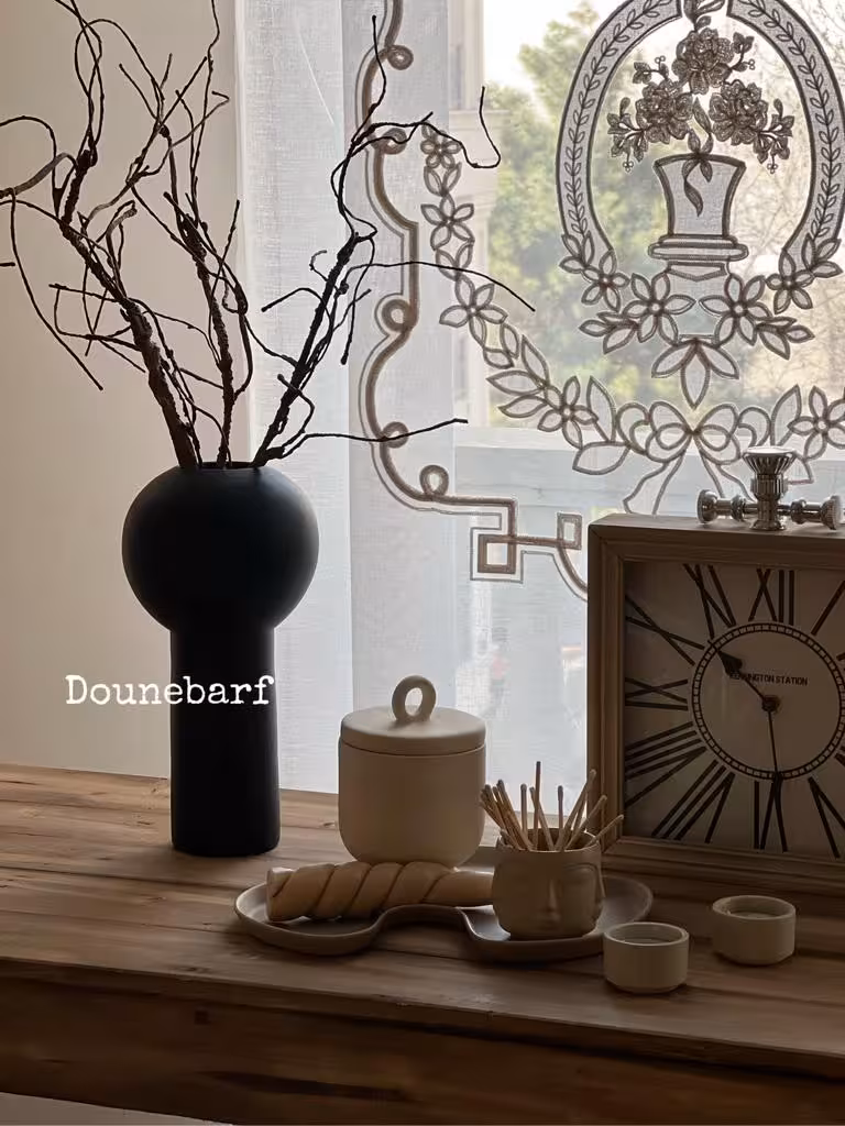 گلدان پایه بلند لبه گرد