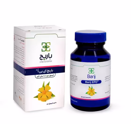 کپسول روغن گل مغربی ای پی اُ باریج اسانس 30 عددی