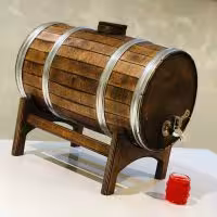 کلمن  10 لیتری چوبی طرح بشکه خوابیده  11605