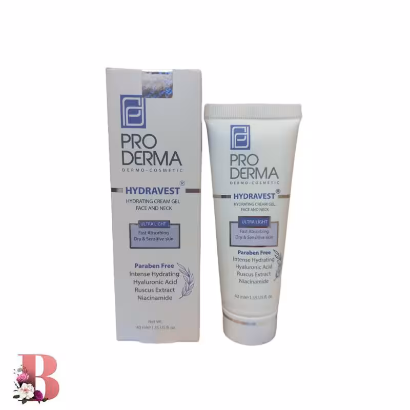 کرم ژل آبرسان صورت و گردن پرودرما مدل HYDRAVEST حجم 40 میلی لیتر | PRODERMA HYDRATING CREAM GEL FACE & NECK HYDRAVEST 40 ML