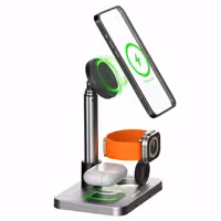 استند وایرلس شارژ سه کاره گرین لاین Green Lion 3 in 1 Telescopic Wireless Charger GX28