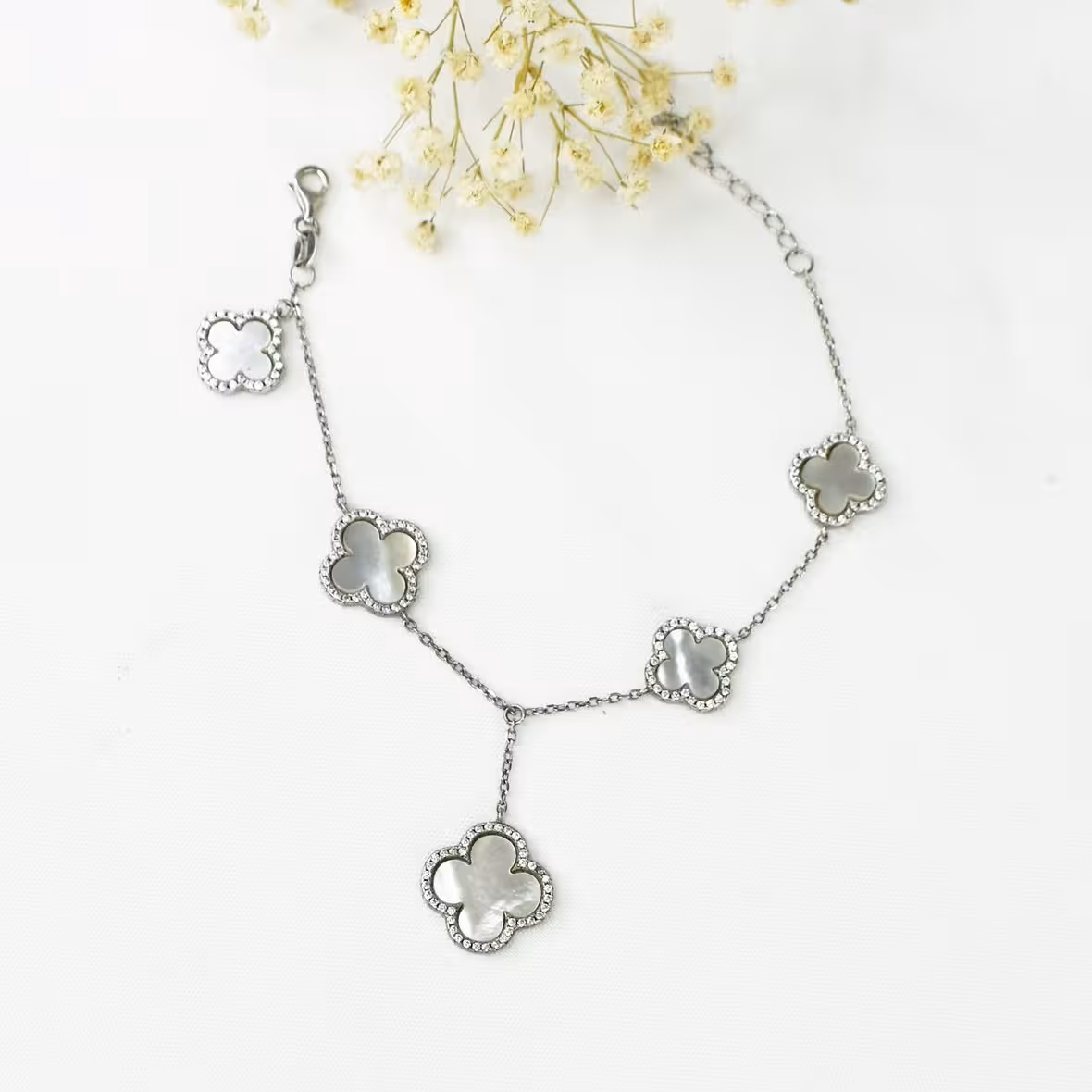 دستبند نقره زنانه ونکلیف کد 6341