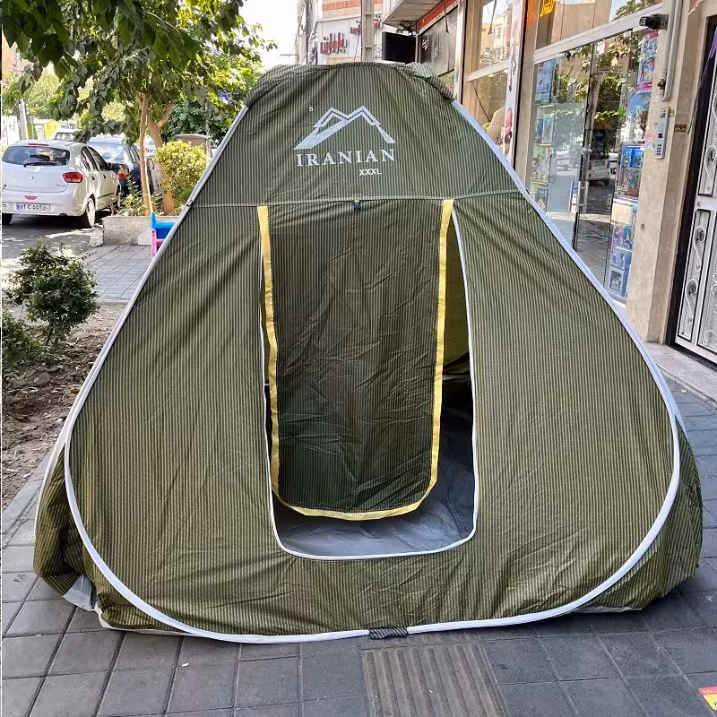 چادر مسافرتی 12 نفره مدل فنری با جنس برنو سه پنجره و زیپ دانه درشت باکیفیت کد6