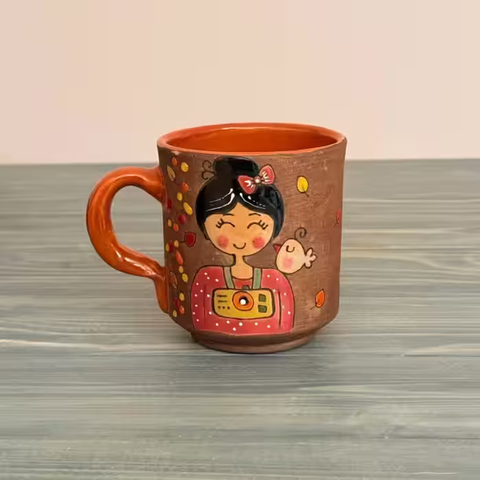 ماگ رنگین گلس طرح دو