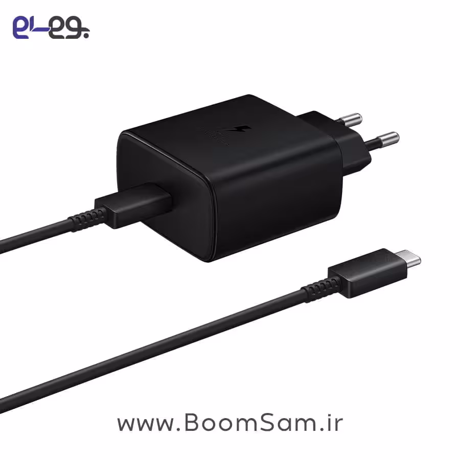 شارژر EP-T4510 سامسونگ 2 پین 45 وات سوپر فست شارژ 2.0 با کابل 1.8 متر دو سر تایپ سی 5 آمپر ساخت ویتنام