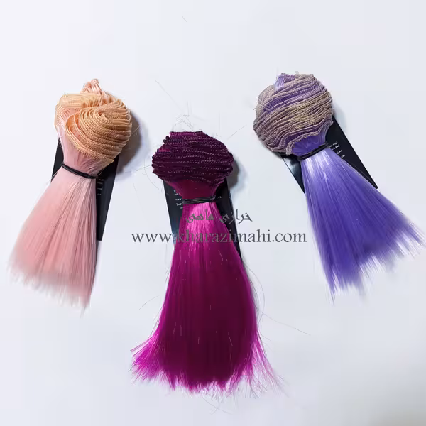 موی عروسک ده سانت صاف گیسو رنگ فانتزی