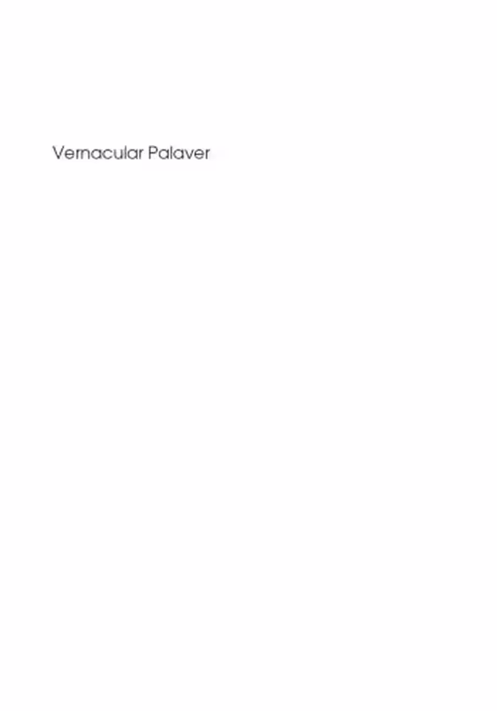 خرید و دانلود نسخه کامل کتاب Vernacular Palaver