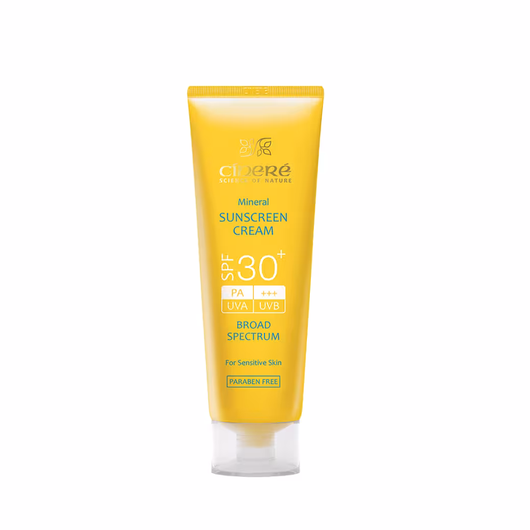 کرم ضد آفتاب سینره بدون رنگ مناسب پوست حساس و کودکان SPF30 حجم 50 میل