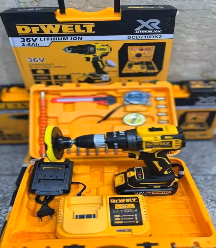 دریل شارژی پیچ گوشتی شارژی 36 ولت براشلس چکشی طرح دیوالت مدل 36S