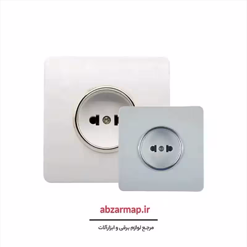 پریز برق مدل کریستال سفید طلایی و نقره ای آسیا الکتریک