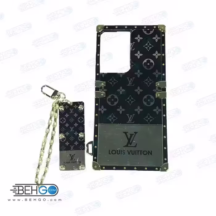 کاور لویی ویتون مدل صندوقی قاب گوشی سامسونگS21 Ultra/S30 Ultra به همراه بند آویز