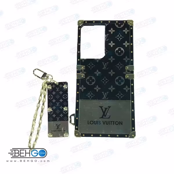 کاور لویی ویتون مدل صندوقی قاب گوشی سامسونگS21 Ultra/S30 Ultra به همراه بند آویز