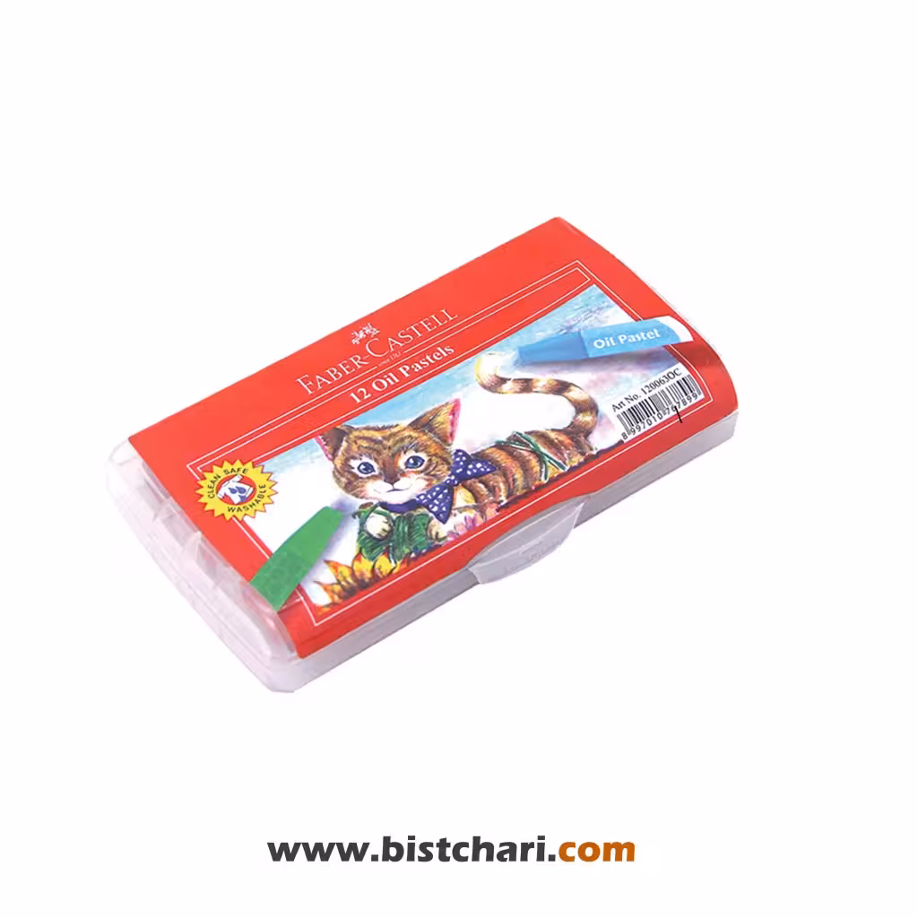 پاستل روغنی شش ضلعی 12 رنگ طرح گربه کد 120063OC برند فابرکاستل Faber Castell