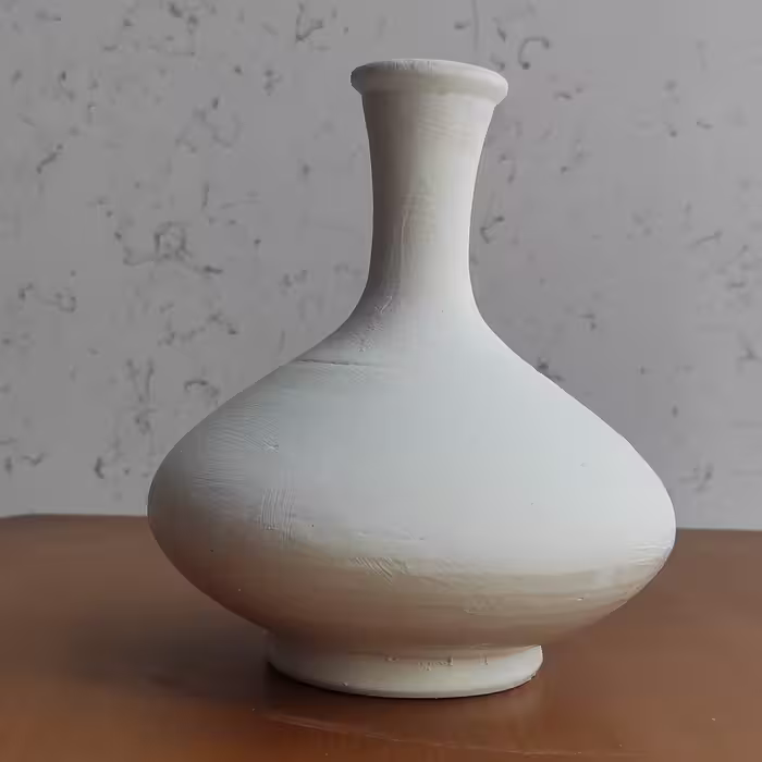 گلدان سفالی سفید ساده