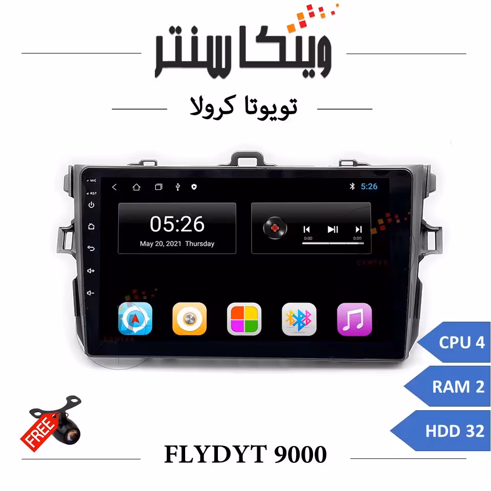 مانیتور تویوتا کرولا 2008-2013 برند فلای مدل FLYDYT 9000 رم 2