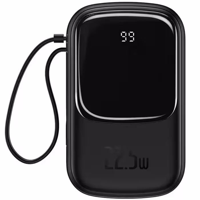 پاور بانک 10000 تایپ‌سی و USB بیسوس Baseus P10067100112 PPQDP10 با کابل متصل تایپ سی