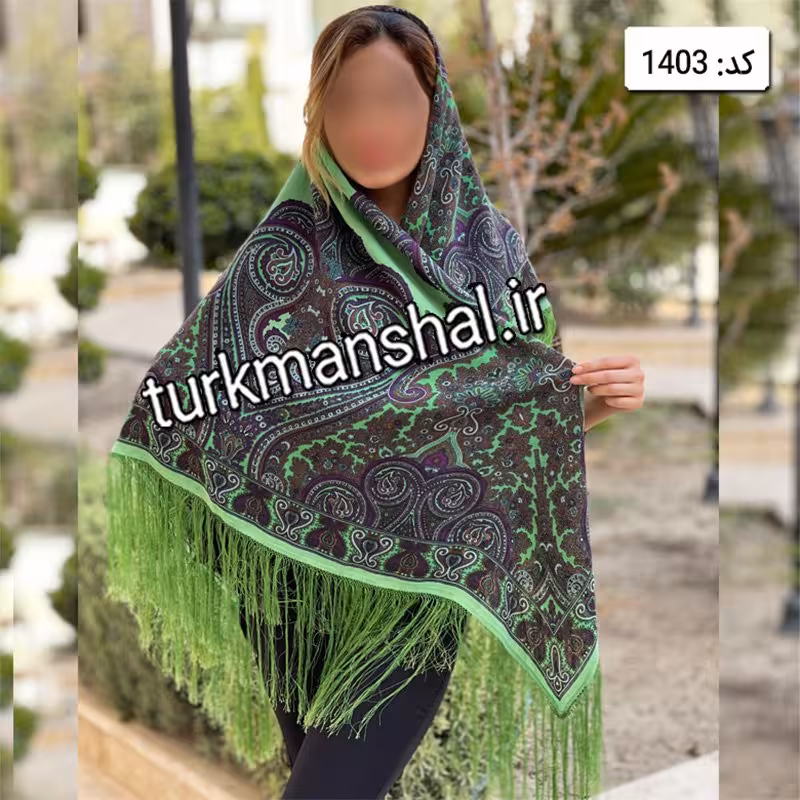 روسری ترکمن ابریشمی (ایتالیایی) کد 1403