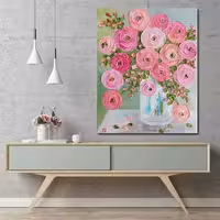 تابلو بوم چاپی لاویا طرح گلدان گل کد ART-1057