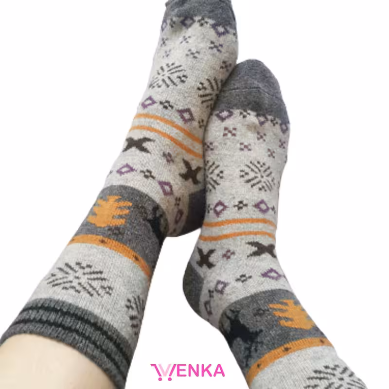 جوراب نیم ساق پشمی کد 028