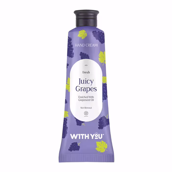 کرم نوسازی و مرطوب کننده دست حاوی روغن هسته انگور ویت یو FRESH JUICY GRAPES HAND CREAM 50ML WITH YOU