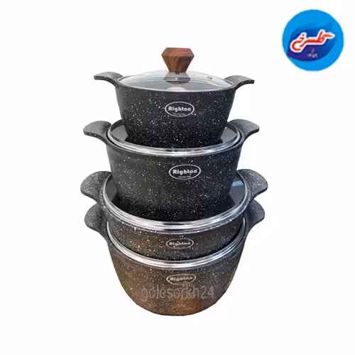 سرویس قابلمه چدن رایتون 8 پارچه مشکی