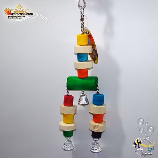 اسباب بازی پرنده چوب و زنجیر زنگوله دار کد 1012