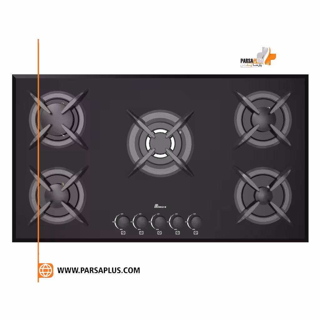 اجاق گاز صفحه‌ای پنج شعله بیمکث مدل 2102 RFT