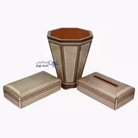 ست جای دستمال سطل و جای چنگال خاتمکاری صادراتی کد315