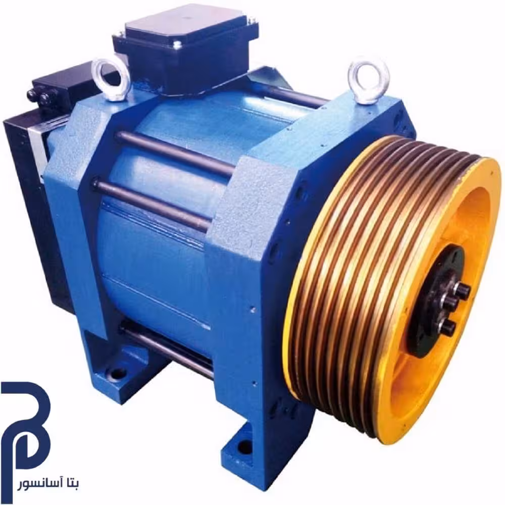 موتور گیرلس بلولایت بشکه ای(MRL) ظرفیت 630KG سرعت1.6M/S توان6.4KW