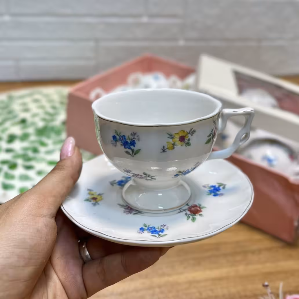 ست قهوه‌خوری گلدار 12 پارچه 6 نفره کد 5456